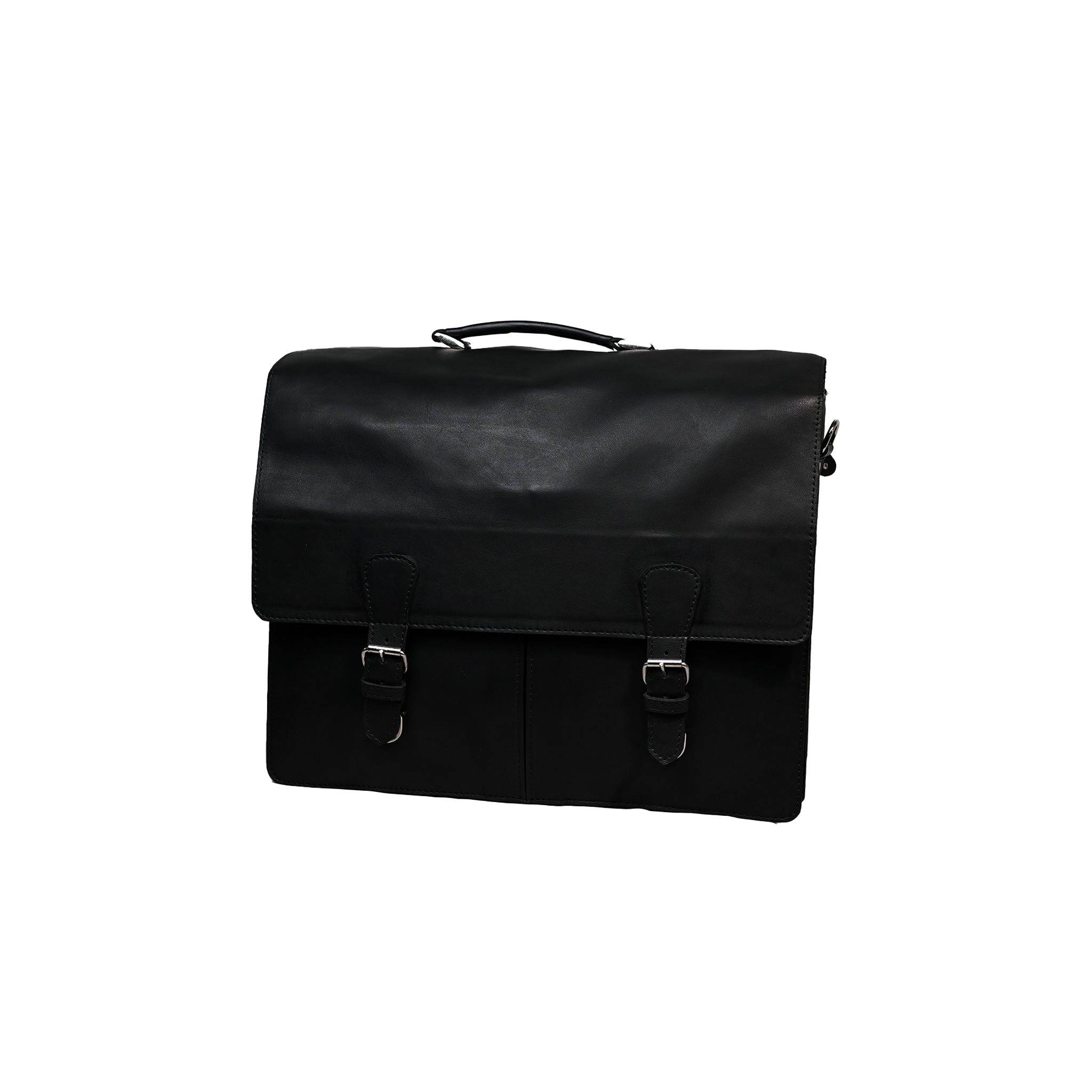 Leather Messenger Bag with Dual Buckle Flap LE-3878