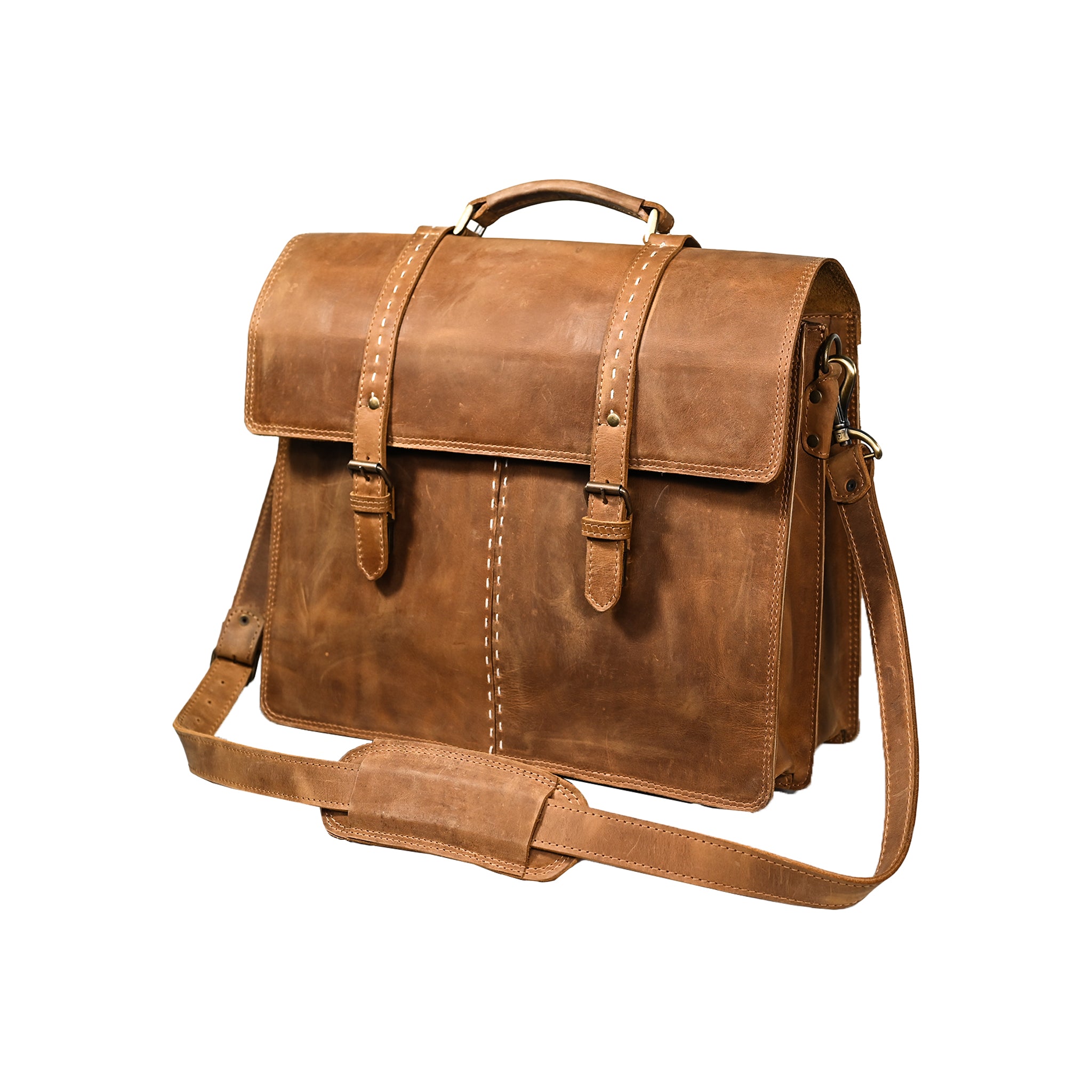 LE-9249 | Leather Briefcase / Messenger Bag
