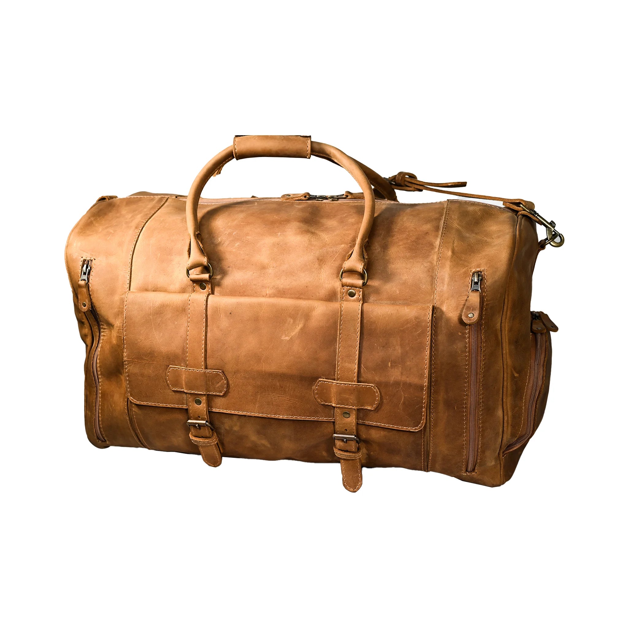 Heritage Cowskin Leather Weekender Bag 23 Inch | LE-2892