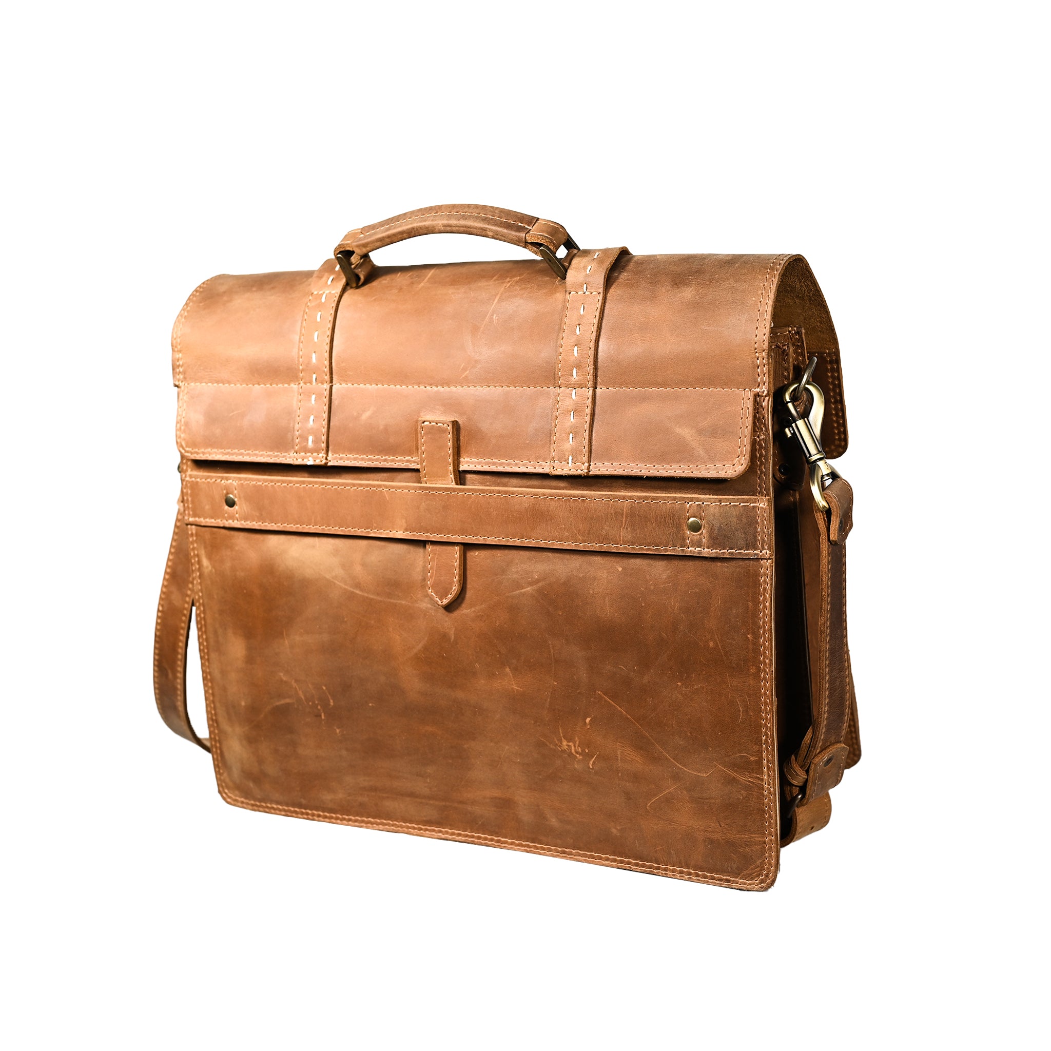 LE-9249 | Leather Briefcase / Messenger Bag