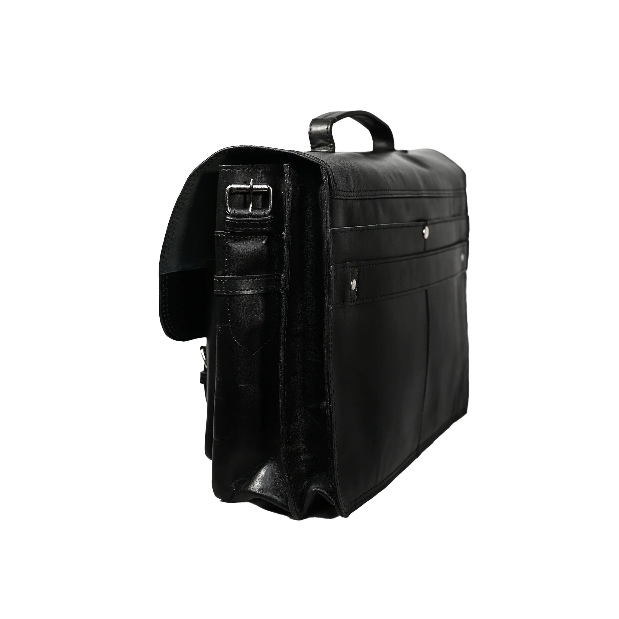 Leather Messenger Bag Briefcase with Front Pockets | LE-3870