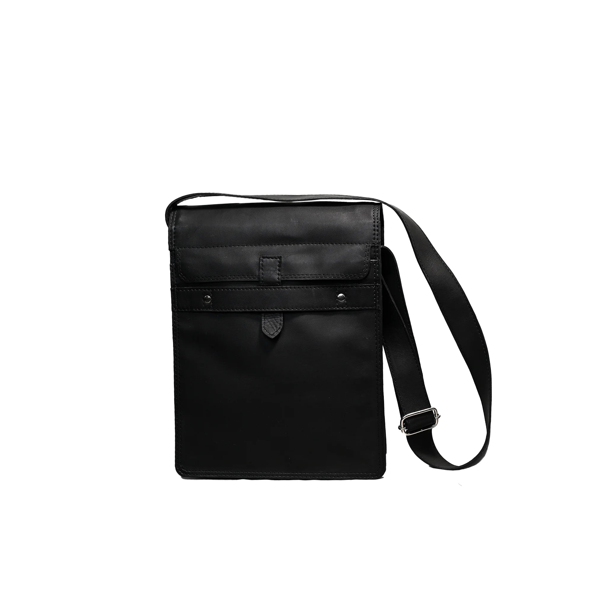Compact Full-Grain Leather Messenger Bag with Vintage Finish | LE-3851