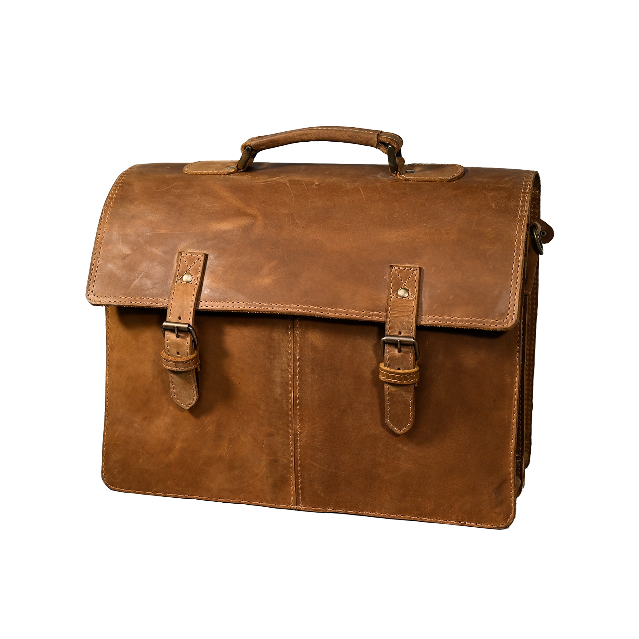 LE-9248 |  Leather Briefcase / Messenger Bag