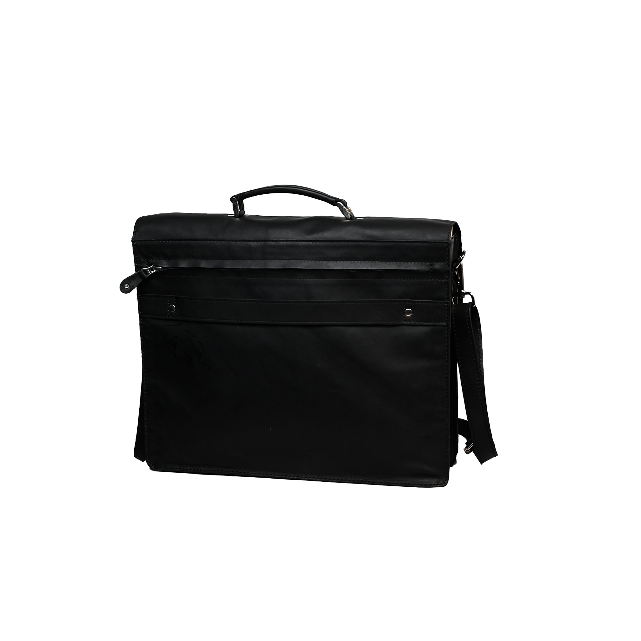 Leather Messenger Bag with Dual Buckle Flap LE-3878