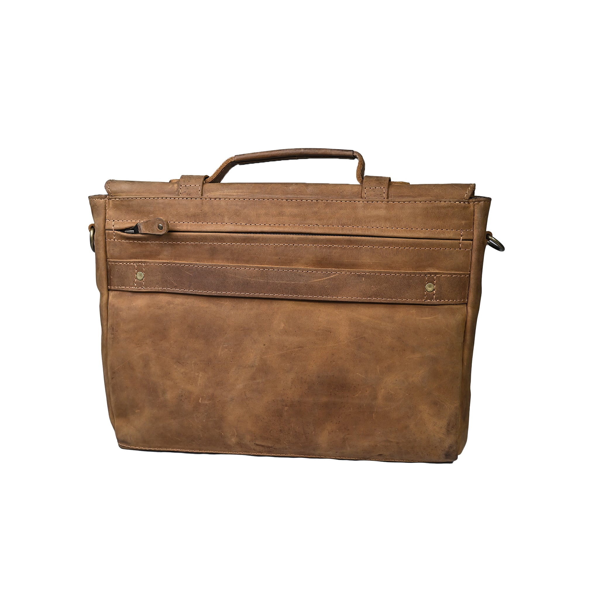 Vintage Brown Leather Briefcase and Messenger Bag for Work | LE-3846