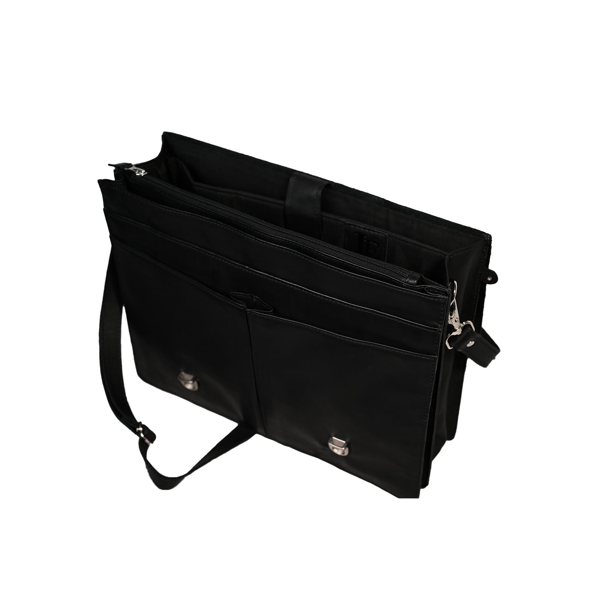Leather Messenger Bag with Dual Buckle Flap LE-3878