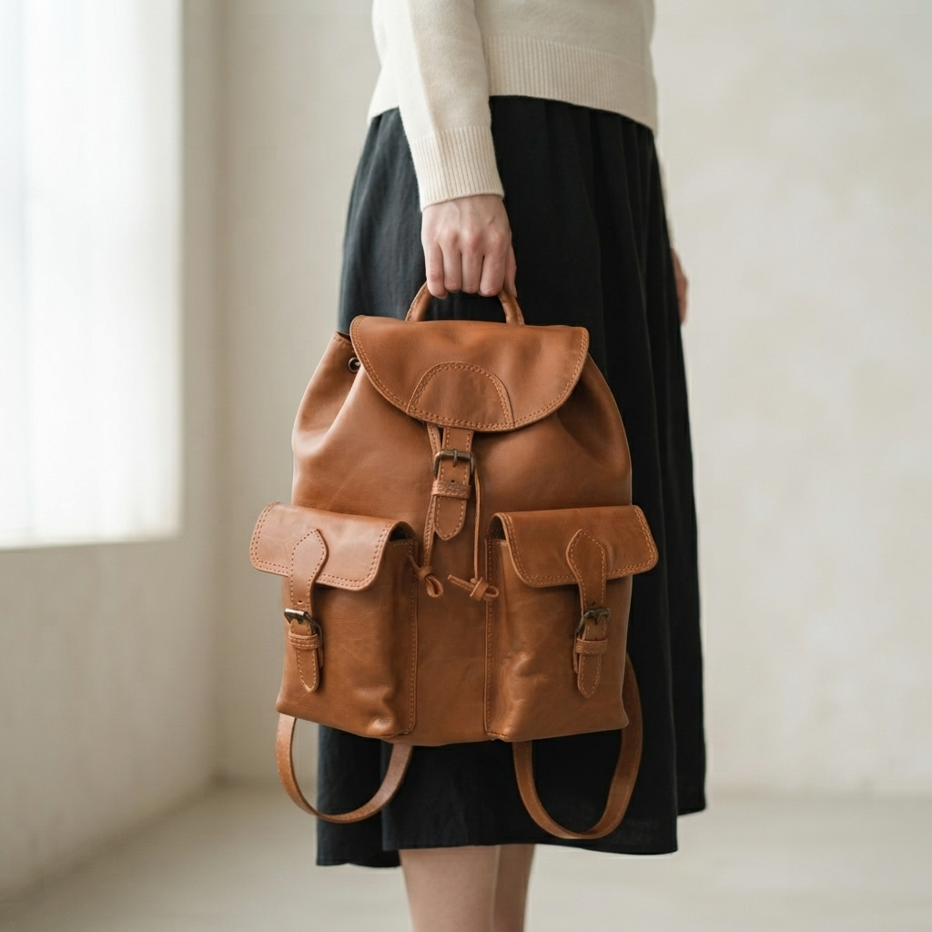 Handmade Buffalo Crazy Horse Leather Backpack| LE-2207